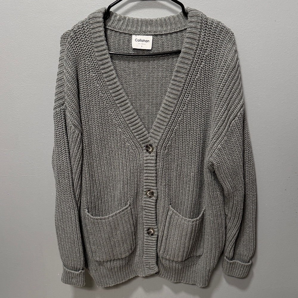 Callahan Oversized Cardigan in Heather Grey
